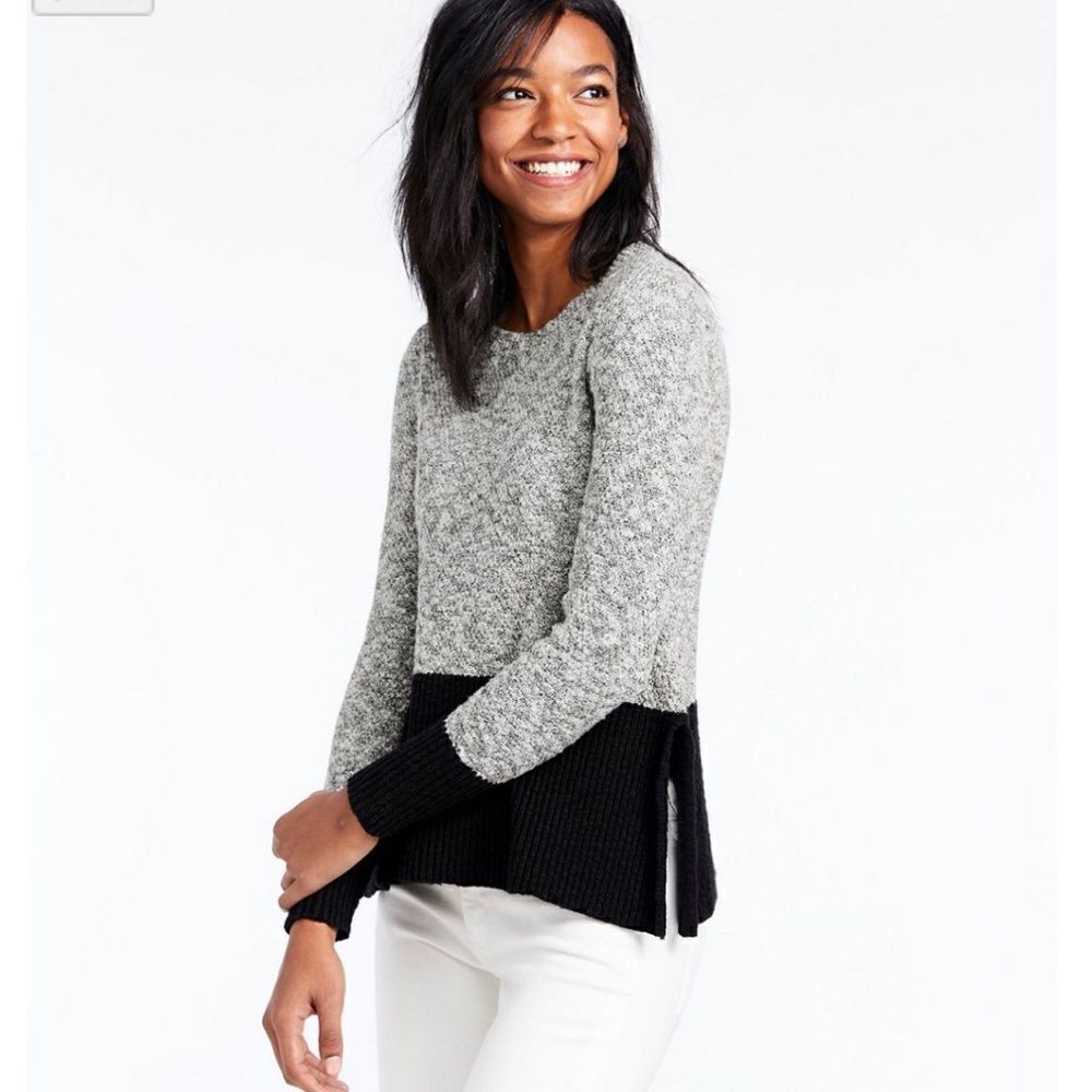 L.L. Bean Women's Two-Tone Crew Neck Sweater